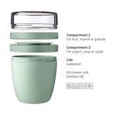 Taşınabilir Müsli Kabı, Pratik Yoğurt Kabı, Yoğurt ve Müsli Için Bölmeler, Derin Dondurucu, Mikrodalga Fırın ve Bulaşık Makinesi Için Uygundur, 500 ml