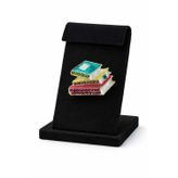 Taşlı Gold Detay Kitap Figürlü Broş