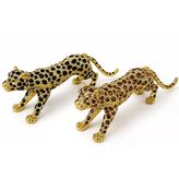Taşlı Leopar Figürü Tekli Biblo