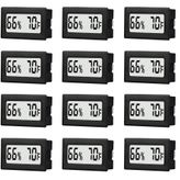 TASOGEN 12 Paket Mini Küçük Dijital Higrometre Termometre İç Mekan Sıcaklık ve Nem Ölçer Sıcaklık Sensörü Monitörü Fahrenheit (℉) Kavanozlar, Nemler, Ev, Sürüngen Tankı, Oda için