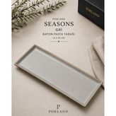 Tatlı Sunumlarınıza Geniş Bir Boyut: Porland Seasons Baton Pasta Tabağı (16X35 Cm) - 1 Adet - Gri