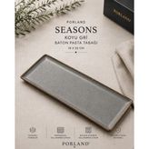 Tatlı Sunumlarınıza Geniş Bir Boyut: Porland Seasons Baton Pasta Tabağı (16X35 Cm) - 1 Adet - Koyu Gri