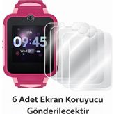 TCL MT42X Uyumlu Akıllı Çocuk Saati Ekran Koruyucu -6 Adet (Saat Degildir) - Şeffaf