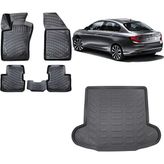 Team Car Fiat Egea Sedan 2017 Model 3D Bagaj Havuzu+3d Havuzlu Araca Özel Paspas Takımı - Siyah - Siyah