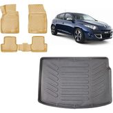 Team Car Renault Megane 3 Hatchback 2014 Model 3D Bagaj Havuzu+3d Araca Özel Bej Havuzlu Paspas Takımı - Siyah - Bej