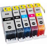 Techarbor Canon Pıxma MP540 Yazıcı Uyumlu Muadil Kartuş 5 Renk Set PGI-520/CLI-521 - PRO Set - 5 Renk