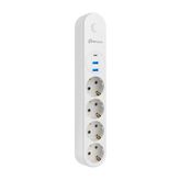 Techmaster 2 Usb+Type-C Akım Çocuk Korumalı 4Lü Priz 2Mt Beyaz