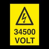 Technopa 34500 Volt Uyarı Levhası