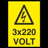 Technopa 3X220 Volt Uyarı Levhası
