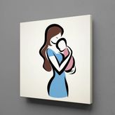 Technopa Bebeğini Kucağına Alan Anne 30x30 cm Kanvas Tablo