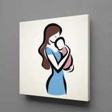 Technopa Bebeğini Kucağına Alan Anne 70x70 cm Kanvas Tablo