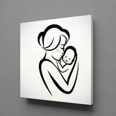 Technopa Bebeğini Öpen Anne 30x30 cm Kanvas Tablo