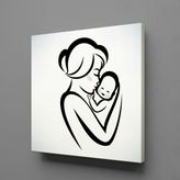 Technopa Bebeğini Öpen Anne 40x40 cm Kanvas Tablo