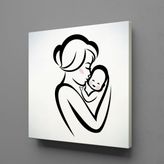 Technopa Bebeğini Öpen Anne 60x60 cm Kanvas Tablo