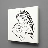 Technopa Bebeğiyle İlgilenen Anne 100x100 cm Kanvas Tablo