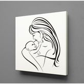 Technopa Bebeğiyle İlgilenen Anne 110x110 cm Kanvas Tablo
