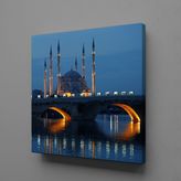 Technopa Gece Cami Köprü 50x50 cm Kanvas Tablo