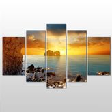 Technopa Kayalar Gün Batımı 190x110 cm Kanvas Tablo