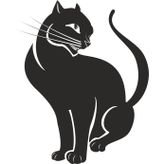 Technopa Kedi 160 cm Folyo Duvar Stickerı