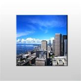 Technopa Metropol ve Kıyı Şeridi 40x40 cm Kanvas Tablo