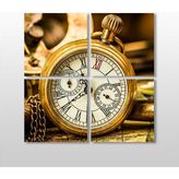 Technopa Saat Gold 70x70 cm Kanvas Tablo