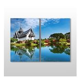 Technopa Şato ve Doğa 120x110 cm Kanvas Tablo