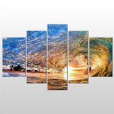 Technopa Su Dalgası ve Gün Batımı 140x80 cm Kanvas Tablo