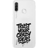 Techtree Huawei P30 Lite Uyumlu Crazy Trust Baskılı Silikon Kılıf