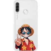 Techtree Huawei P30 Lite Uyumlu Monkey D. Luffy Tasarımlı Baskılı Silikon Kılıf
