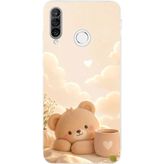 Techtree Huawei P30 Lite Uyumlu Sevimli Tatlı Ayı Baskılı Silikon Kılıf