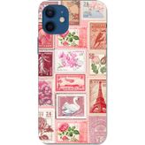 Techtree iPhone 12-12 PRO Uyumlu Pembe Posta Pulları Baskılı Silikon Kılıf