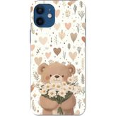 Techtree iPhone 12-12 PRO Uyumlu Romantik Sevimli Ayıcık Baskılı Silikon Kılıf