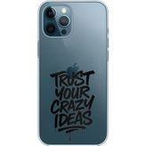 Techtree iPhone 12 PRO MAX Uyumlu Crazy Trust Baskılı Silikon Kılıf