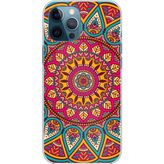 Techtree iPhone 12 PRO MAX Uyumlu Mandala Baskılı Silikon Kılıf