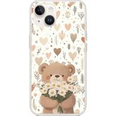 Techtree iPhone 13-14 Uyumlu Romantik Sevimli Ayıcık Baskılı Silikon Kılıf