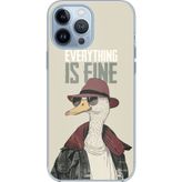 Techtree iPhone 13 PRO MAX Uyumlu Everything is fine Baskılı Silikon Kılıf