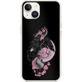 Techtree iPhone 14 PLUS Uyumlu Pembe Siyah Yılan Baskılı Silikon Kılıf