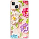 Techtree iPhone 14 PLUS Uyumlu Renkli Çiçek Bahçesi Baskılı Silikon Kılıf