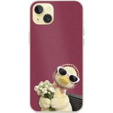 Techtree iPhone 15 PLUS Uyumlu Çiçekli Ördek Baskılı Silikon Kılıf