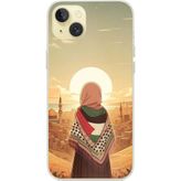 Techtree iPhone 15 PLUS Uyumlu Filistine Özgürlük Kız Baskılı Silikon Kılıf
