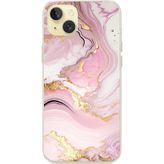 Techtree iPhone 15 PLUS Uyumlu Pembe Mermer Baskılı Silikon Kılıf
