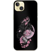 Techtree iPhone 15 PLUS Uyumlu Pembe Siyah Yılan Baskılı Silikon Kılıf
