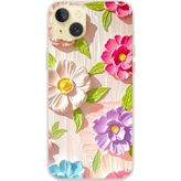 Techtree iPhone 15 PLUS Uyumlu Renkli Çiçek Bahçesi Baskılı Silikon Kılıf