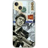 Techtree iPhone 15 PLUS Uyumlu Scarface Dolar Tasarımlı Baskılı Silikon Kılıf