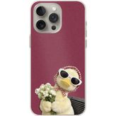 Techtree iPhone 15 PRO MAX Uyumlu Çiçekli Ördek Baskılı Silikon Kılıf