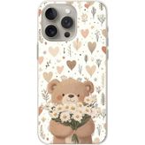 Techtree iPhone 15 PRO Uyumlu Romantik Sevimli Ayıcık Baskılı Silikon Kılıf