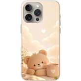 Techtree iPhone 15 PRO Uyumlu Sevimli Tatlı Ayı Baskılı Silikon Kılıf