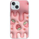Techtree iPhone 15 Uyumlu Çilekli Pasta Baskılı Silikon Kılıf