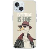 Techtree iPhone 15 Uyumlu Everything is fine Baskılı Silikon Kılıf