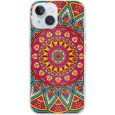 Techtree iPhone 15 Uyumlu Mandala Baskılı Silikon Kılıf